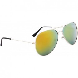 Oversized Vintage Mirror AVIATOR Sunglasses Metal Frame Double Bridge Trendy - C718G2HH67D $10.50