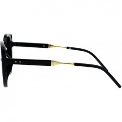 Oversized Womens Retro Mod Designer Oversize Plastic Cat Eye Sunglasses - All Black - CN18EKYKLAE $14.71