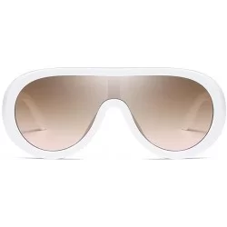 Shield Retro Personalized Colorful Oversized Goggle Sunglasses For Unisex Women Men - H - C0196LAEUTM $18.83