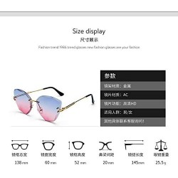 Rectangular Lady Sun Glasses Rimless Women Sunglasses Vintage Alloy Frame Classic Designer Shades - 3-gold-pink - CV18Y5DMXG9...