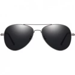 Aviator Men/Women Aviator Sunglasses - Polarized UV400 - Black - CM18EN8NTNK $14.57