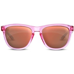 Wrap Lutzka X Skateboarding Sport Sunglasses Pink/Black with Polarized Rose Gold Mirror Lens - CO18R2EO49A $25.51