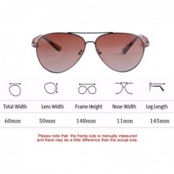 Oval Polarized Sunglasses Men's Metal Frame UV400 Glasses-SG15808182 - 1580 Brown&redsandalwood - C318LTSNIU9 $12.23