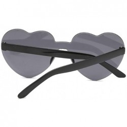 Rimless Cute Sexy Retro Love Heart Rimless Sunglasses Women Luxury Sun Glasses Female Eyewear Candy Color - Double Gray - CY1...