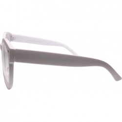 Round XXL Large Oversize Thick Frame Horn Rimmed Round Clear Lens Eye Glasses - White - C1199ER7ZSN $13.13