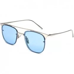 Goggle Colorful color metal sunglasses - Blue Color - CE12JTH0C27 $73.54