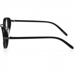 Round Retro Vintage Style Double Rim Round Dad Eyeglasses - Gunmetal Matte Black - CT18R4W8CXU $15.76