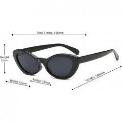 Oval Fashion Oval Round Retro Sun glasses Color Plastic Lenses Sunglasses - Black Gray - CL18NOAMQC8 $8.04