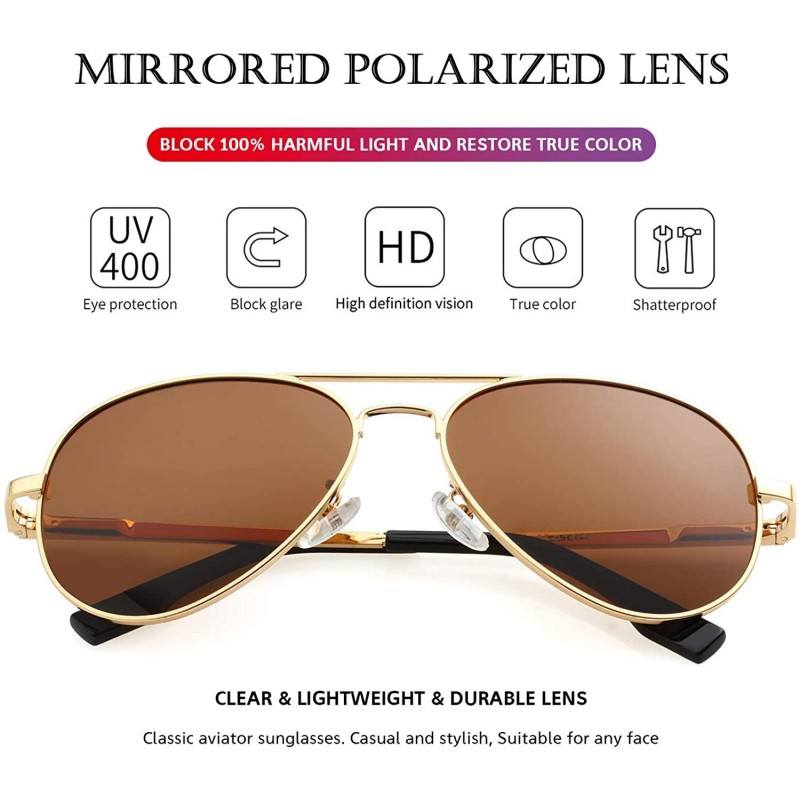 Polarized Small Aviator Sunglasses for Adult Small Face and Junior- 100% UV400  Protection- 52mm - CN199AZHTYD
