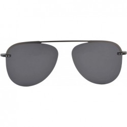 Aviator Anti Blue Light Hyperopia Glasses with Polarized Clip-on Sunglasses-LH3039 - C4 Gun - CJ18UH2WKW8 $33.23