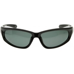 Oval Wide Oval Premium Polarized Sports Frame Sunglasses (Black) - CJ116HJYAD7 $14.15