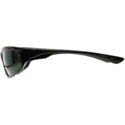 Oval Wide Oval Premium Polarized Sports Frame Sunglasses (Black) - CJ116HJYAD7 $14.15