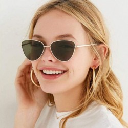 Rimless Fashion Ladies Retro Cat Eye Women Sunglasses Tinted Color Lens Metal Big Frame Popular Classic Sun Glasses - 2 - CL1...