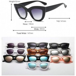 Oversized Retro Cateye Sunglasses for Women Mirrored Lens UV400 Shades - Demi Tortoise/Brown - CW18IE7HAWU $8.39
