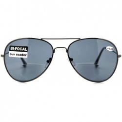 Aviator Bifocal Magnification Lens Sunglasses Unisex Classic Aviator Tinted Reader - Gunmetal - CZ1889A3WEC $8.55