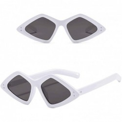Wrap Unisex Irregular Diamond Shaped Fashion Lightweight Polarized Sunglasses - White - C1196MCS0WK $9.42