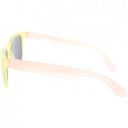 Sport Photochromic Color Changing Frame Matte Sport Horn Rim Sunglasses - Yellow Peach - CT11YAXMH55 $7.83