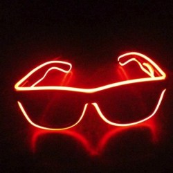 Semi-rimless LED Sunglasses- El LED Club Party Light Up Glasses Eyeglasses Bright Flashing Costumes For Party Halloween - Red...