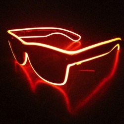 Semi-rimless LED Sunglasses- El LED Club Party Light Up Glasses Eyeglasses Bright Flashing Costumes For Party Halloween - Red...