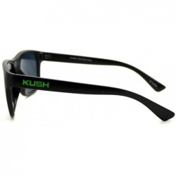 Square KUSH Sunglasses Square Rectangular Black Frame Unisex Dark Lens - Black Green - CJ1258TQ2U1 $9.10