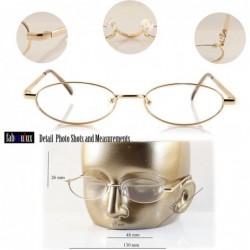 Oval Vintage Slim Wide Open Oval Flat Lens Smoke Color Tinted Sunglasses A176 - Gold/ Clear - CD18DI3MRTT $10.28