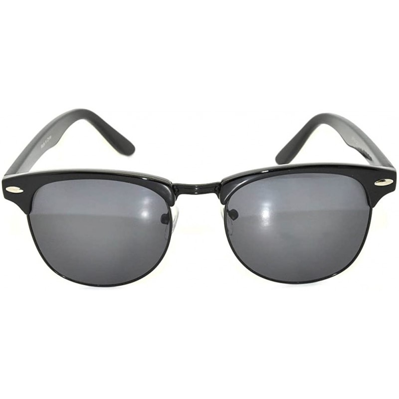 Rimless Retro Classic Sunglasses Metal Half Frame Colorful Lens Uv Protection - Black-black Smoke - CH11QDE0GQ7 $7.42