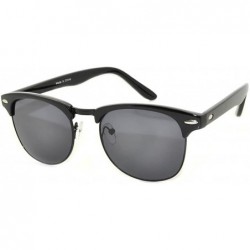 Rimless Retro Classic Sunglasses Metal Half Frame Colorful Lens Uv Protection - Black-black Smoke - CH11QDE0GQ7 $7.42