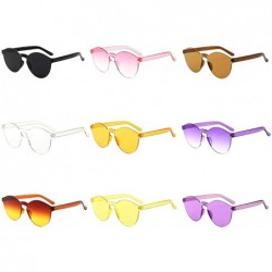 Round Unisex Fashion Candy Colors Round Outdoor Sunglasses Sunglasses - Blue - CZ190KX9X3Z $13.14