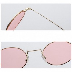 Oval Small Oval Sunglasses Men Gold Metal Frame Retro Round Sun Glasses For Women - Gold With Black - C718EI58QM9 $12.57