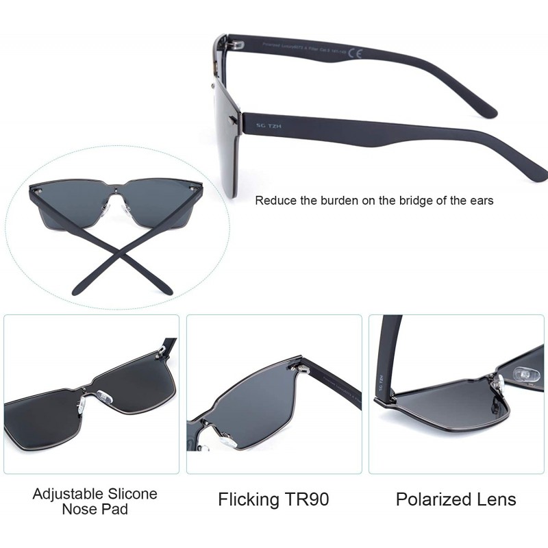 Rimless Mirrored Sunglasses One Piece Frameless Eyeglasses Men Women ...