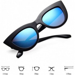 Cat Eye Women Cat Eye Sunglasses Retro Mirror Lens Sun Glasses Ladies Colorful Glasses UV400 - Black Gradual Gray - CR199QCYZ...