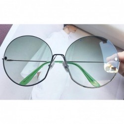 Goggle Luxury Vintage Round Sunglasses Women Fashion Half Frame Tinted Lens Oversized Sun Glasses Big Shades - CE197Y72KHS $2...