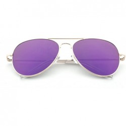 Aviator Pure Flat Flash Lens Aviator Sunglasses UV400 - Purple - CK12E3FUGWV $8.70