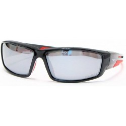 Sport Men's Polarized Sunglasses Sport Cycling Running Outdoor Free Microfiber Pouch - Black and Red - CY11W84YJZZ $14.66