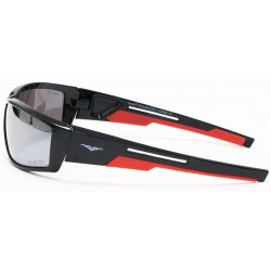 Sport Men's Polarized Sunglasses Sport Cycling Running Outdoor Free Microfiber Pouch - Black and Red - CY11W84YJZZ $14.66