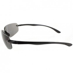 Wrap Island Bifocal Sunglasses Rimless Readers - Polarized Smoke Lens/Black Frame - CX11M4OI1DF $22.54