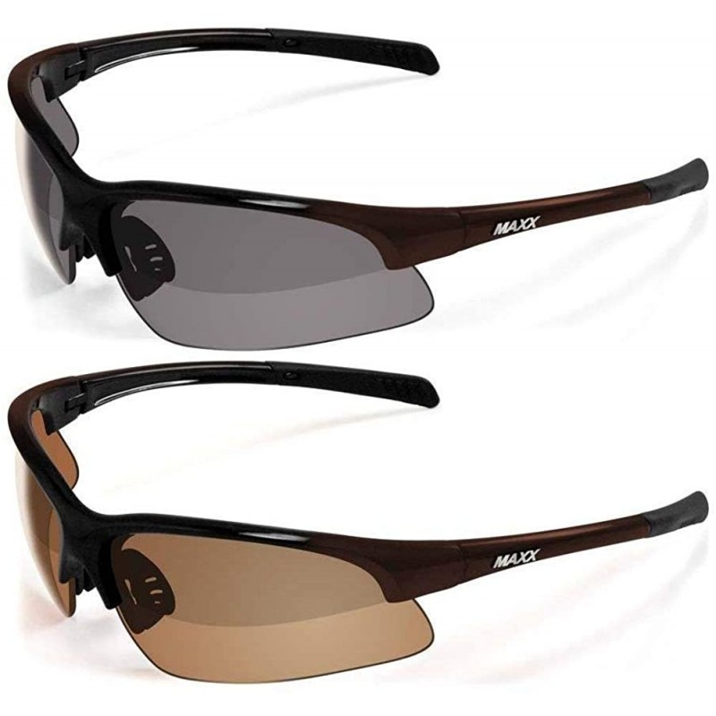 Sport Domain Polarized Motorcycle Sunglasses Black Bronze - C518NAEN3TY $34.41