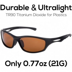 Sport Polarized Sports Sunglasses Tr90 Durable Glasses for Men Cycling Golf Man - Brown Lens/Matte Black Frame - CN1880EHZKH ...