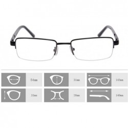 Rectangular Metal Frame Blue Light Blocking Reading Glasses 1.56 Lenses-6334 - C317YIC8RHO $23.03