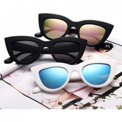 Cat Eye Women Cat Eye Sunglasses Retro Mirror Lens Sun Glasses Ladies Colorful Glasses UV400 - White Gray - C7199Q0U7K0 $7.88