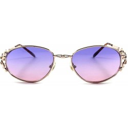 Oval Classic Vintage Retro Fashion 50s 60s Womens Stylish Oval Sunglasses - Gold 1 - CS189AMRY4I $17.73