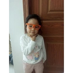 Rectangular Kids Clear Lens Colored Glasses Protect Child's Eyes from UVB UVA - Baby Pink - CJ18GGH8INS $8.63