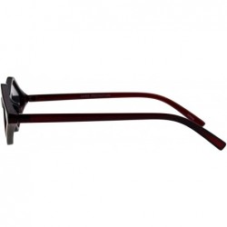 Square Skinny Diamond Shape Sunglasses Womens Trendy Fashion Eyewear UV 400 - Burgundy - CG18GA0UADE $9.02