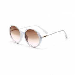 Round 1Pair Semi-metal Round Sunglasses Driving Shades Sun Glasses Gift for Friends - A - CY199QKS33L $14.44