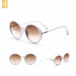 Round 1Pair Semi-metal Round Sunglasses Driving Shades Sun Glasses Gift for Friends - A - CY199QKS33L $14.44