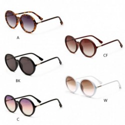 Round 1Pair Semi-metal Round Sunglasses Driving Shades Sun Glasses Gift for Friends - A - CY199QKS33L $14.44