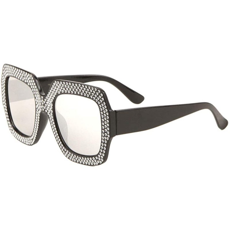 Butterfly Frontal Rhinestone Oversized Butterfly Sunglasses - Grey - CP1988YHE24 $17.56