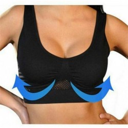 Sport Air Permeable Cooling Summer Sport Yoga Wireless Bra - Black - CP18UC9LAXM $8.06