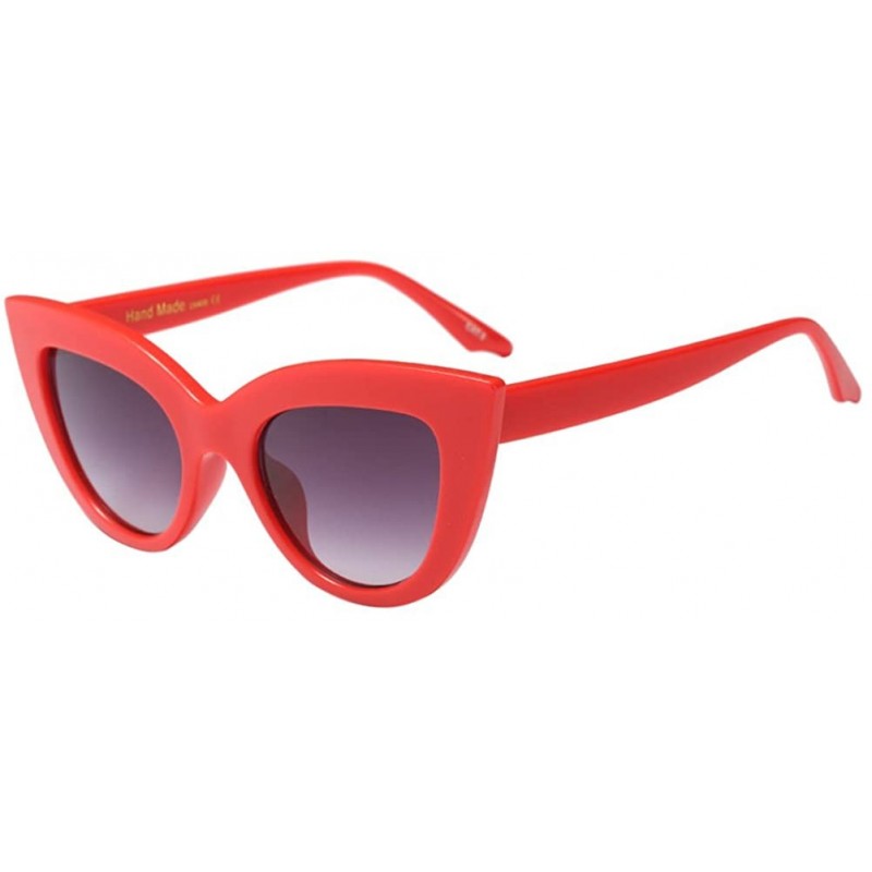 Wayfarer Vintage Cat Eye Style Oversized Holiday Womens Sunglasses Designer - Red - CR18GK80GTY $10.49