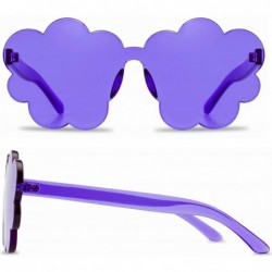 Oversized One Piece Rimless Sunglasses Transparent Candy Color Tinted Cloud shape Eyewear - Purple - C51945NDD3K $7.23